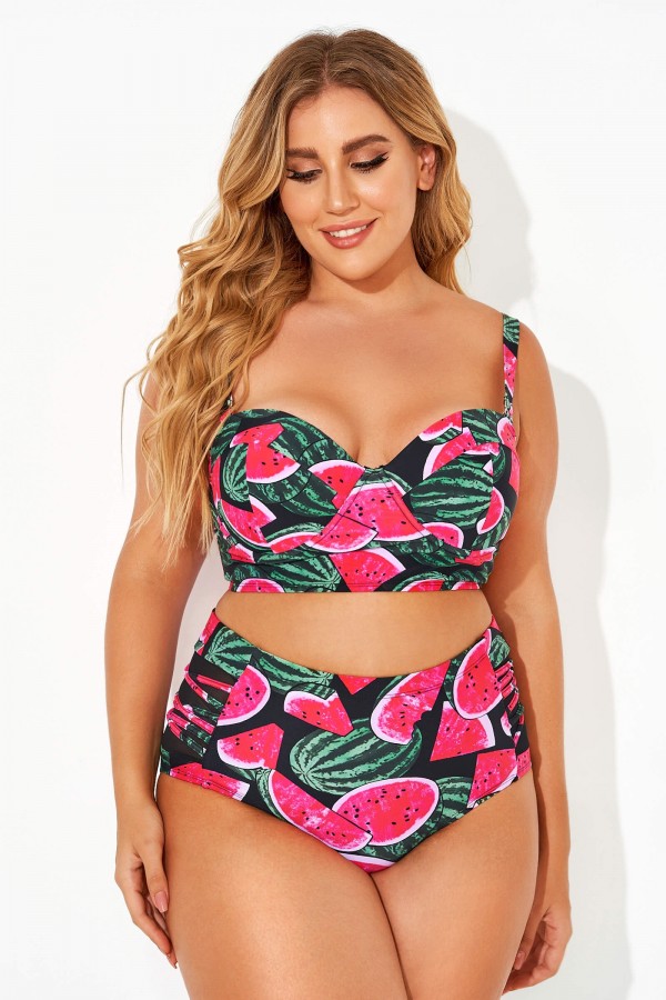 Watermelon Push Up Strapless Underwire Bikini Top