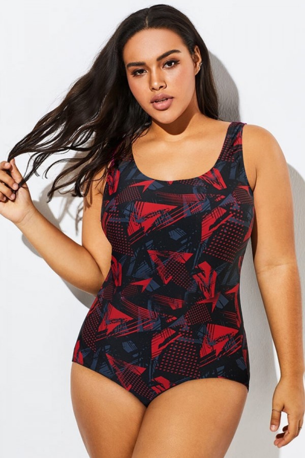 Graphic Print Sport Style One Piece Swimsuit